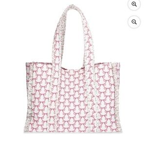 NWT No Boundaries VIRAL HTF Floral bows Patchwork Tote Bag WITH Cosmetic case